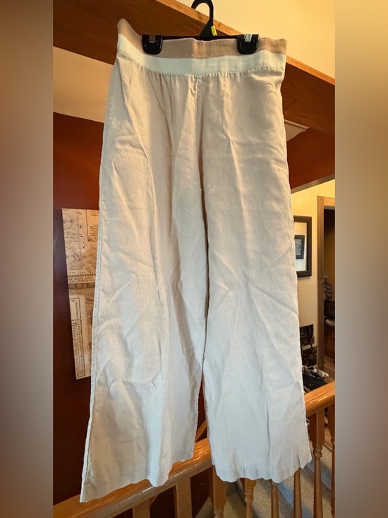 Giogia Gianni Pants - Women’s Cotten-Blend Wide Leg Pants in Light Beige